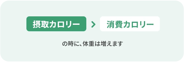 摂取カロリー＞消費カロリー